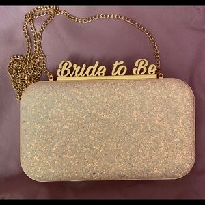 Aldo Accessories Bride To Be glitter clutch purse